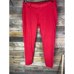 Faded Glory Pants Women's Red XL (16-18) Stretch Pull-On Jeggings